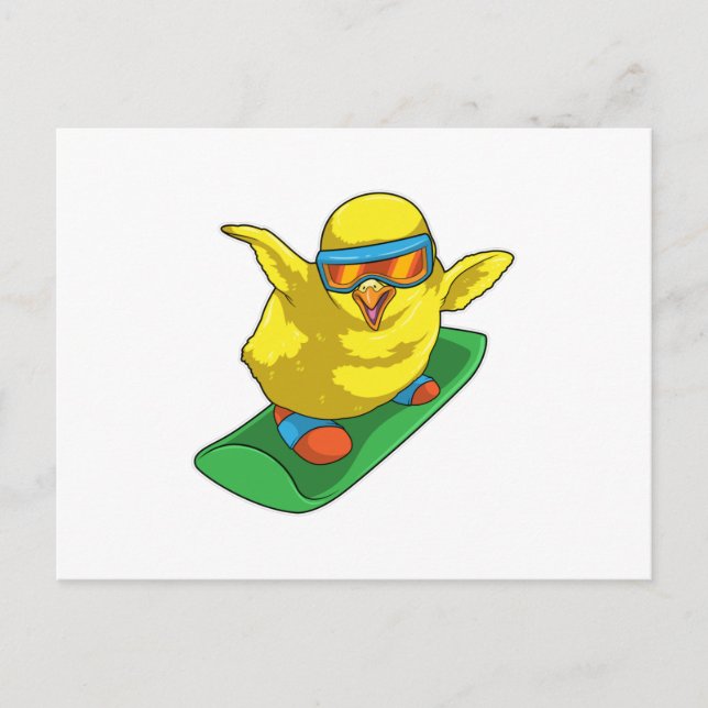 Chick Snowboarder Snowboard Postcard (Front)