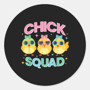 Chick Squad Funny Easter Chicks For Kids Girls Classic Round Sticker