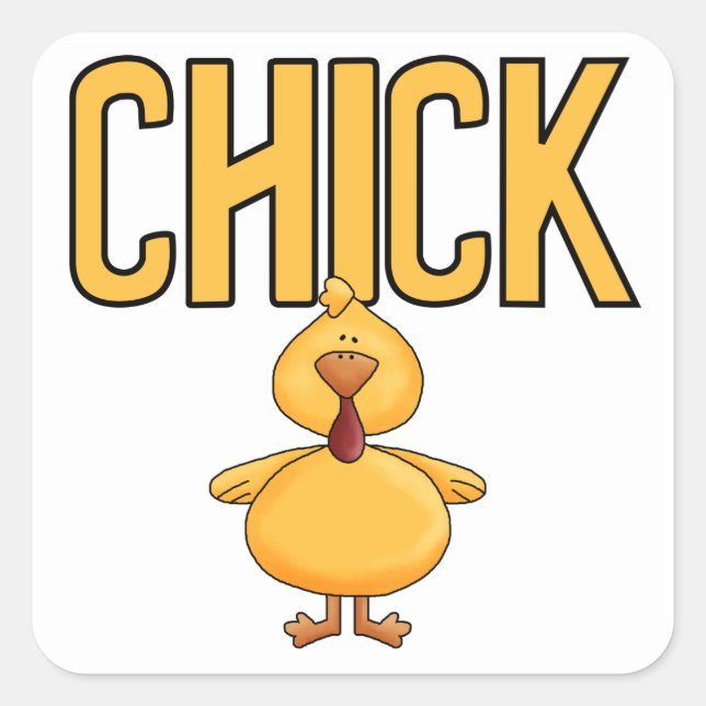 Chick Square Sticker (Front)