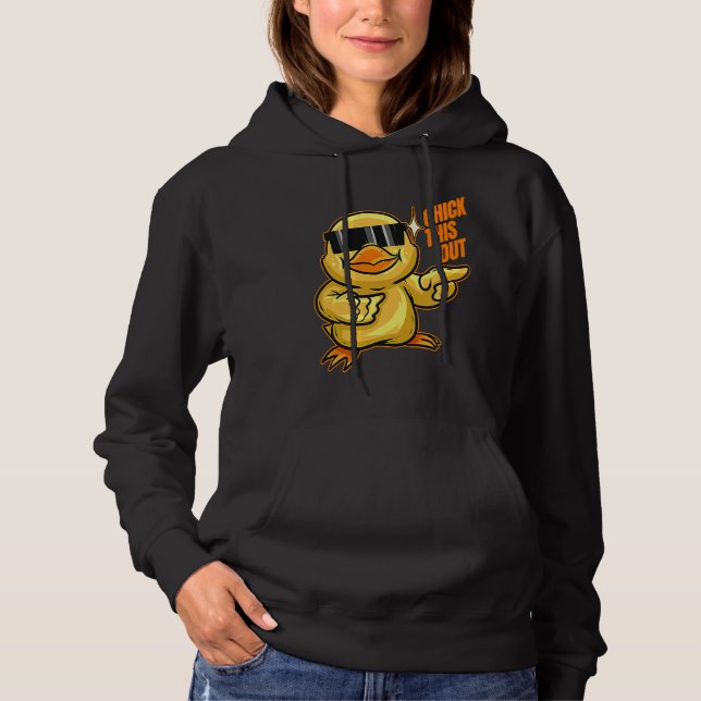 Chick This Out Chick With Sun Glasses On Easter Hoodie (Front)