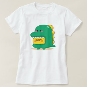 Chick Wearing Dinosaur Costume T-Shirt