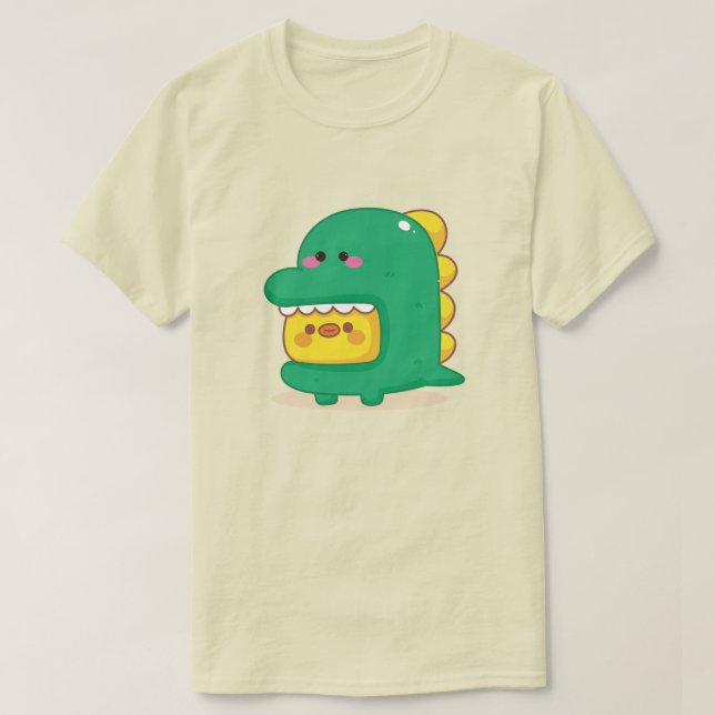 Chick Wearing Dinosaur Costume T-Shirt (Design Front)