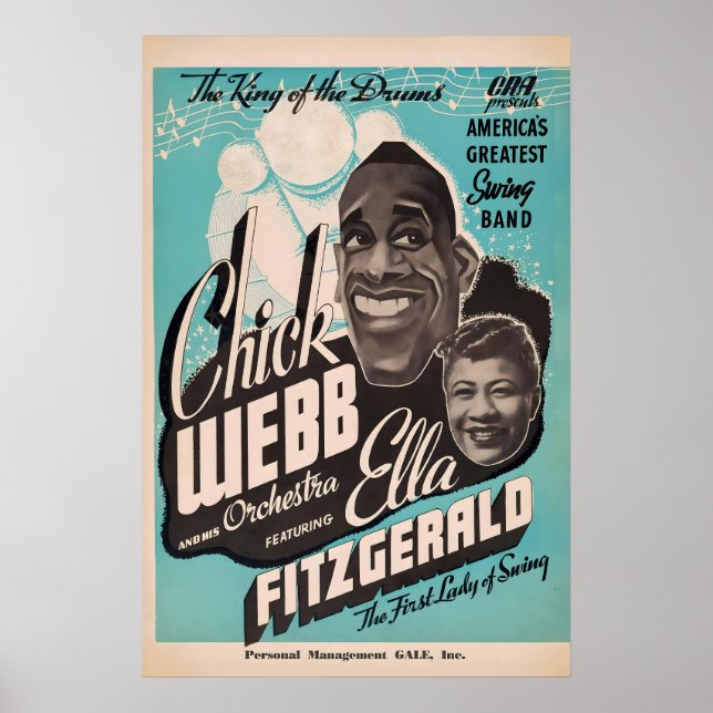 Chick Webb - Ella Fitzgerald - jazz poster - 1937 (Front)