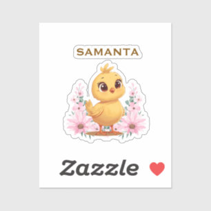 Chick with Flowers Sticker Sheet