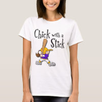 Chick with Sticks, brown hair.