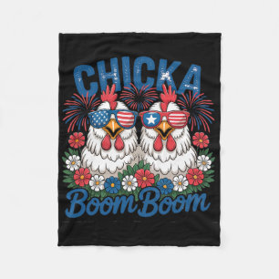 Chicka Boom Boom Chicken Crew Patriot 4th Of July  Fleece Blanket