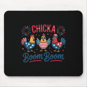 Chicka Boom Boom Chicken Crew Patriot 4th Of July Mouse Pad