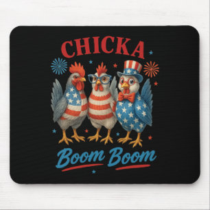 Chicka Boom Boom Chicken Crew Patriot 4th Of July Mouse Pad