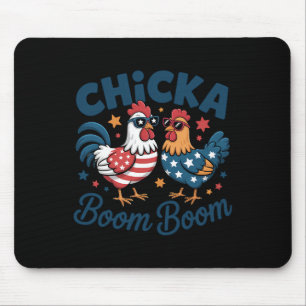 Chicka Boom Boom Patriotic Chicken Funny Mouse Pad