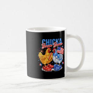 Chicka Boom Boom Patriotic Chicken Red White Blue  Coffee Mug