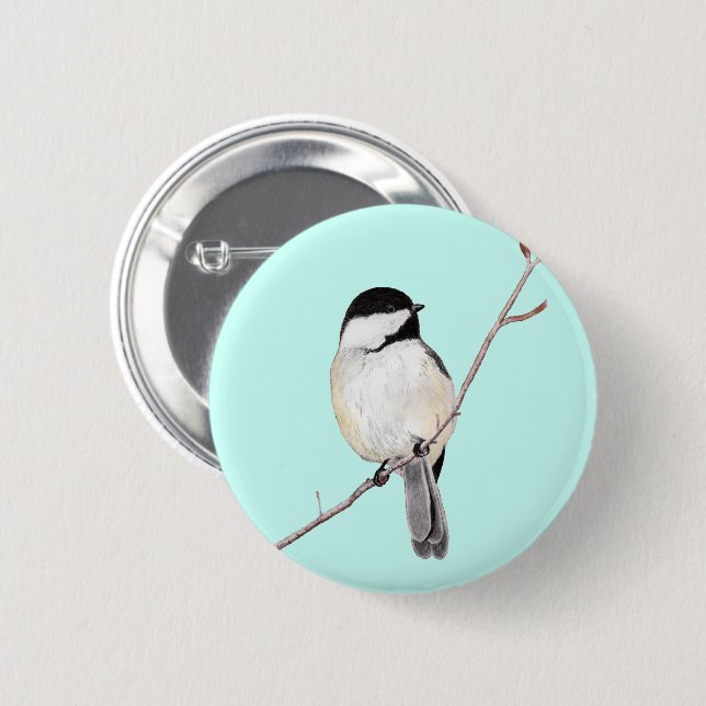 Chickadee 6 Cm Round Badge (Front & Back)