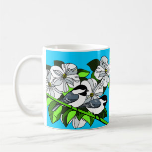 Chickadee Among Dogwood Flowers Coffee Mug