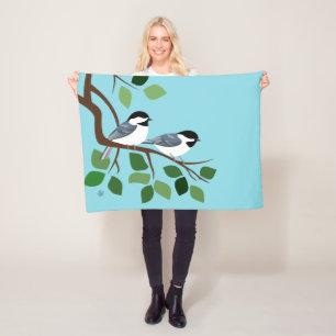 Chickadee Art Fleece Blanket