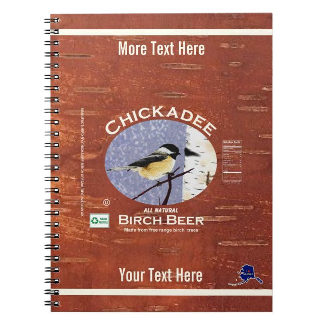 Chickadee Birch Beer Label Notebook (Front)