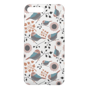 Chickadee Bird And Berry Pattern Floral Design iPhone 8 Plus/7 Plus Case