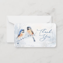 Chickadee Bird in Winter Thank You