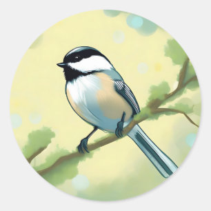 Chickadee Bird Nature Classic Round Sticker