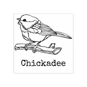 Chickadee Bird Nature Custom Art Rubber Stamp