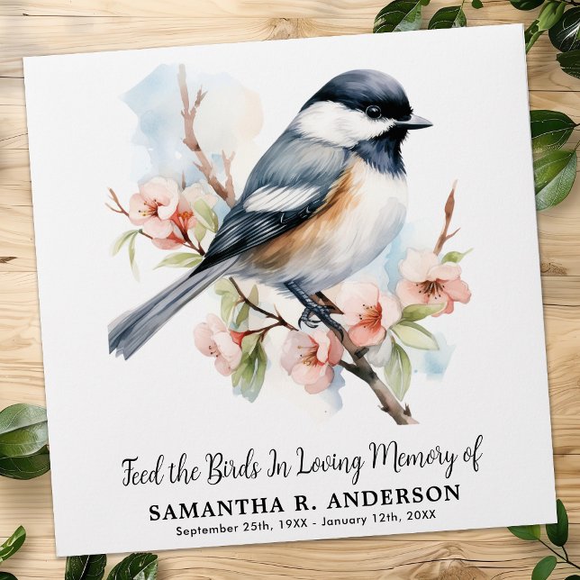 Chickadee Bird Seed Packets Memorial Funeral Favou Envelope (Creator Uploaded)