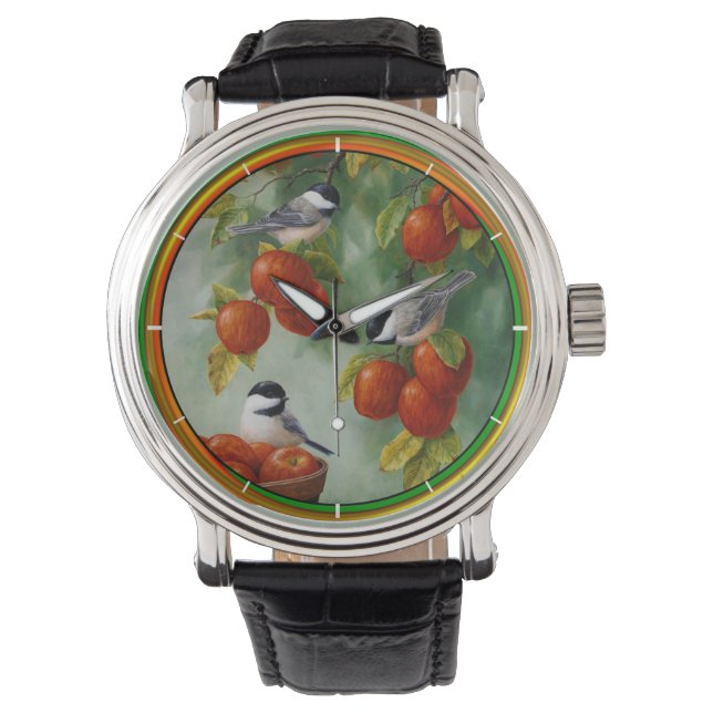 Chickadee Birds Apple Harvest Watch (Front)