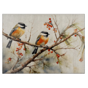 Chickadee Birds Cutting Board