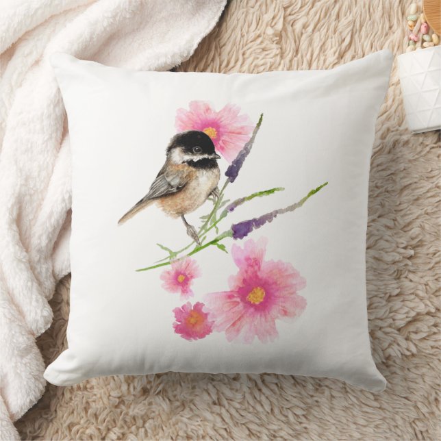 Chickadee Black Capped Art Cushion (Blanket)