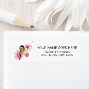 Chickadee Black Capped Art Return Address Label