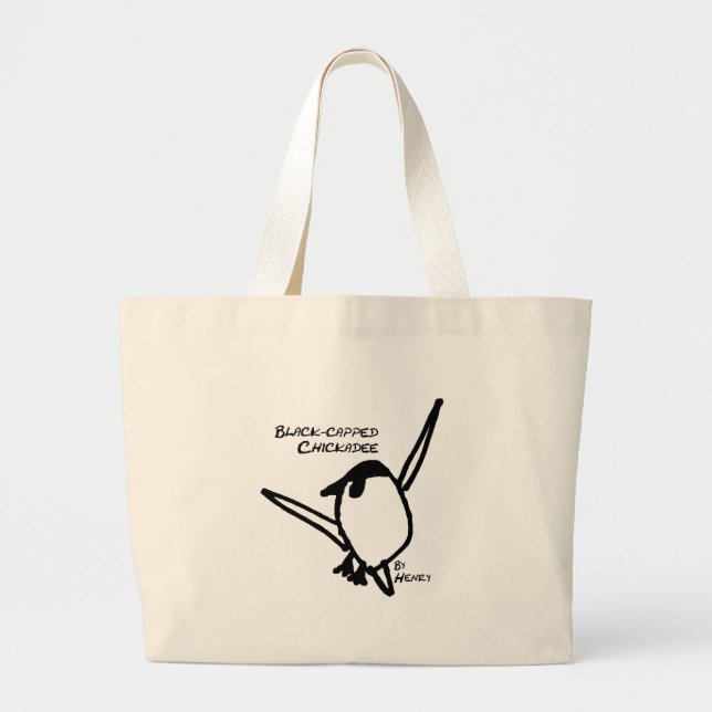 Chickadee by Henry Large Tote Bag (Front)