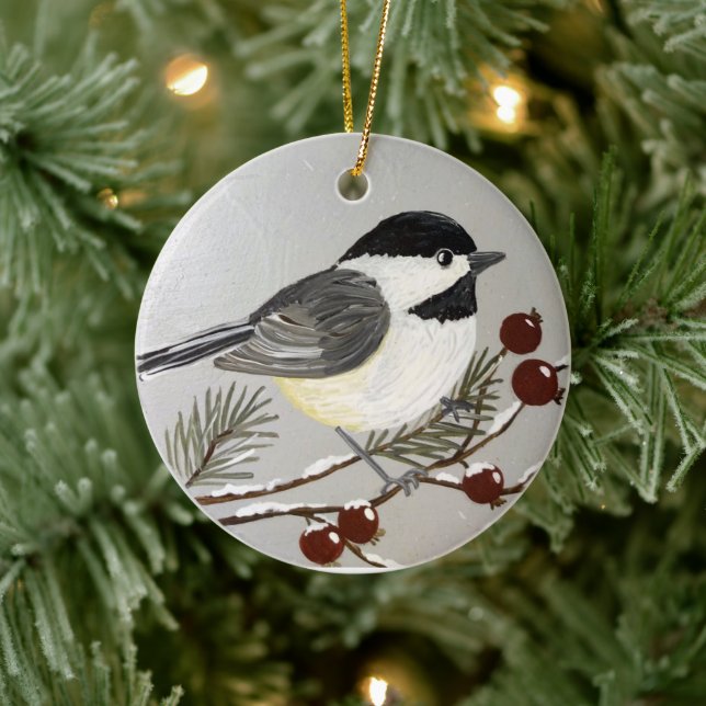 Chickadee Christmas Ornament (Tree)