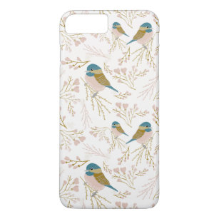  Chickadee Cute Gold Pink Hearts Floral Print Case-Mate iPhone Case