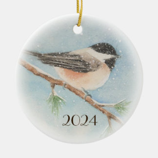 Chickadee Dated Christmas Ornament