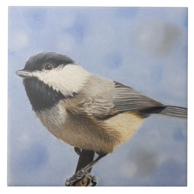 Chickadee dee dee ceramic tile (Front)