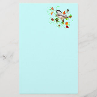 Chickadee & Fall Leaves Stationery