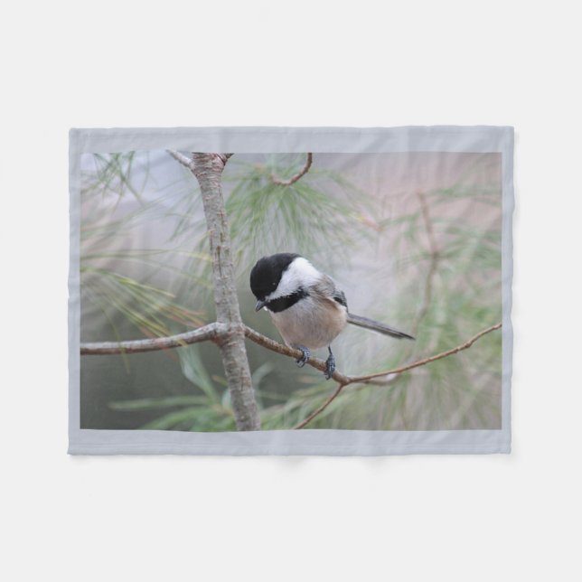 Chickadee Fleece Blanket (Front (Horizontal))