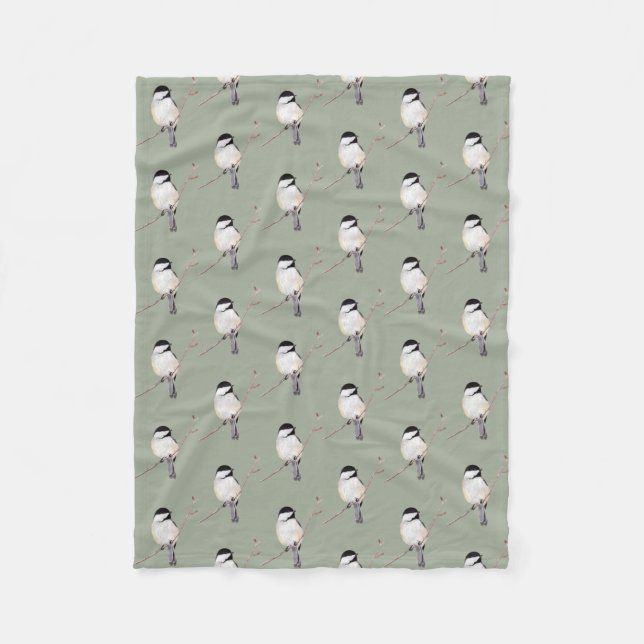 Chickadee Fleece Blanket (Front)
