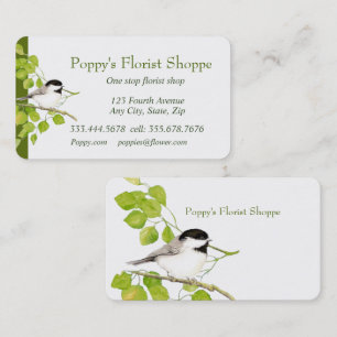 Chickadee Florist Shoppe Flowers  Business Card