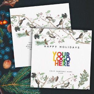 Chickadee Holiday Business Logo Christmas