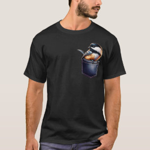 Chickadee in Pocket Bird Lover Watcher Birding T-Shirt