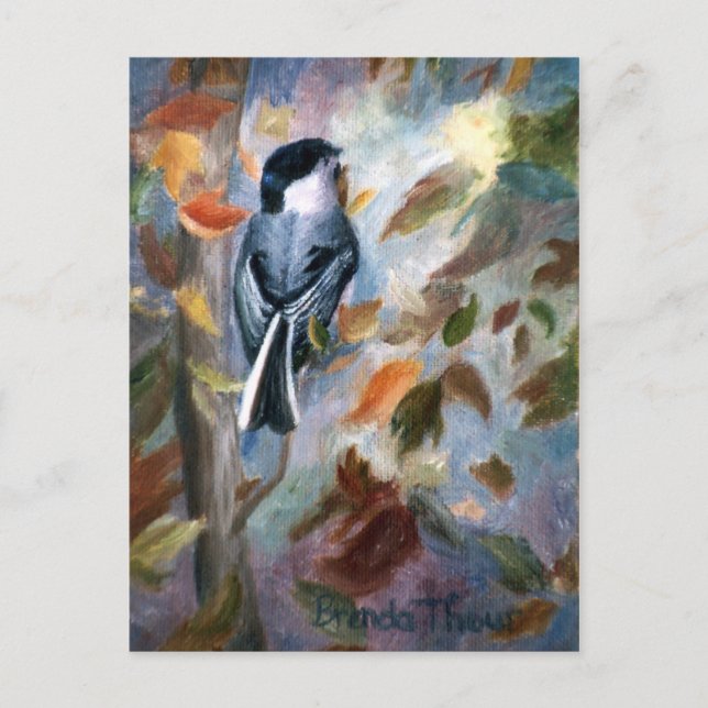 Chickadee In the Fall Postcard (Front)