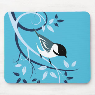 Chickadee In Tree Branch Mouse Pad