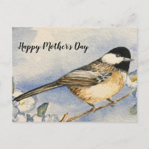 Chickadee Mothers Day Postcard Watercolor