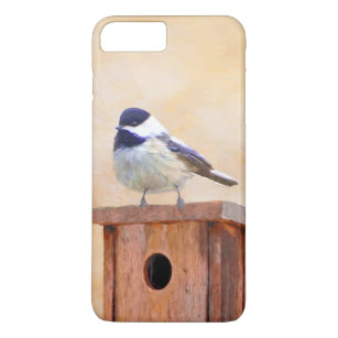 Chickadee on Birdhouse Painting Original Bird Art Case-Mate iPhone Case