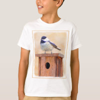 Chickadee on Birdhouse Painting Original Bird Art