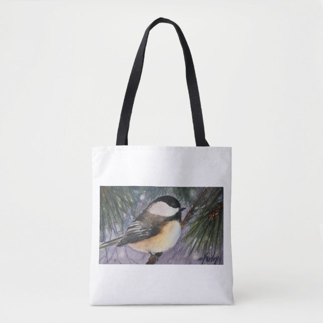 Chickadee on Branch Tote (Front)