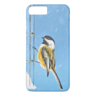 Chickadee on Feeder Painting - Original Bird Art Case-Mate iPhone Case