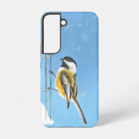 Chickadee on Feeder Painting - Original Bird Art