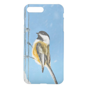 Chickadee on Feeder Painting - Original Bird Art iPhone 8 Plus/7 Plus Case