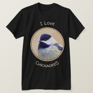 Chickadee Painting - Original Bird Art T-Shirt