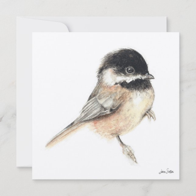 Chickadee Painting Watercolor Card (Front)