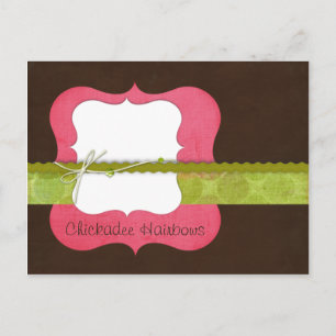 Chickadee {pink} Hairbow Postcard